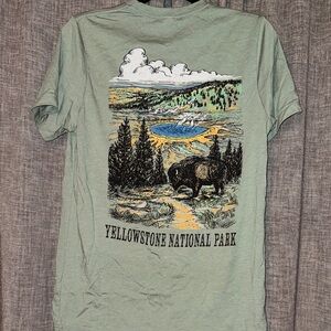 Yellowstone National Park Light Green Tee Shirt